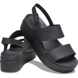 Crocs Brooklyn Low Wedge In Black / Black