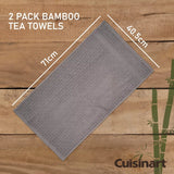 Cuisinart 2-Pack Bamboo Cotton Tea Towel In Light Grey
