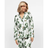 Cyberjammies Alpine Print Pyjama Top In Olive