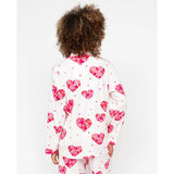 Cyberjammies Aria Heart Printed Jersey Pyjama Top In Pink