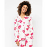 Cyberjammies Aria Heart Printed Jersey Pyjama Top In Pink