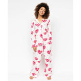 Cyberjammies Aria Heart Printed Jersey Wide Leg Pyjama Bottoms