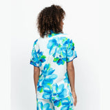 Cyberjammies Ashley Floral Printed Jersey Pyjama Top In Blue