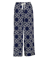 CyberJammies Avery Chain Print Wide Leg Pyjama Bottoms in Navy