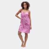 Cyberjammies Belle Bow Print Strappy Short Nightdress In Pink