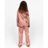 Cyberjammies Bonnie Girls Crane Bird Print Pyjama Set In Pink