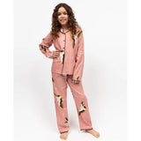 Cyberjammies Bonnie Girls Crane Bird Print Pyjama Set In Pink