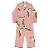 Cyberjammies Bonnie Girls Crane Bird Print Pyjama Set In Pink