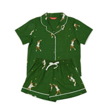 Cyberjammies Charlie Girls Tennis Print Shorty Set In Green