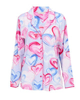 Cyberjammies Chloe Heart Printed Jersey Pyjama Top In Pink