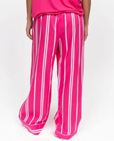 Cyberjammies Chloe Printed Stripe Wide Leg Pyjama Bottoms In Pink