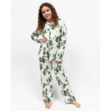 Cyberjammies Fern Kids Unisex Alpine Print Pyjama Set In Olive