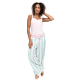 Cyberjammies Francesca Printed Stripe Wide Leg Pyjama Bottoms In Mint