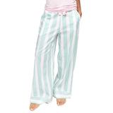 Cyberjammies Francesca Printed Stripe Wide Leg Pyjama Bottoms In Mint