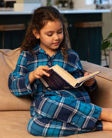Cyberjammies Kids Unisex Brushed Blue Check Pyjama Set