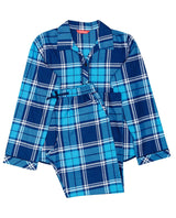 Cyberjammies Kids Unisex Brushed Blue Check Pyjama Set