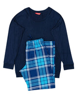 Cyberjammies Kids Unisex Jersey T-shirt and Blue Check Pyjama Set