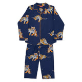 Cyberjammies Kids Unisex Tiger Print Pyjama Set In Indigo