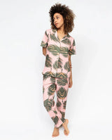 Cyberjammies Lea Womens Leaf Printed Jersey Pyjama Top