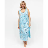 Cyberjammies Madelyn Floral Print Long Nightdress In Blue