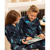 Cyberjammies Marina Kids Unisex Whale Print Pyjama Set In Navy