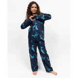 Cyberjammies Marina Kids Unisex Whale Print Pyjama Set In Navy