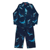 Cyberjammies Marina Kids Unisex Whale Print Pyjama Set In Navy