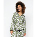 Cyberjammies Nancy Dog Print Pyjama Top In Sage Green