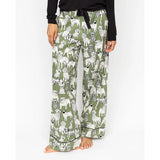 Cyberjammies Nancy Dog Print Wide Leg Pyjama Bottoms In Sage Green