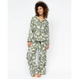 Cyberjammies Nancy Dog Print Wide Leg Pyjama Bottoms In Sage Green
