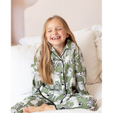 Cyberjammies Nancy Girls Dog Print Pyjama Set In Sage Green