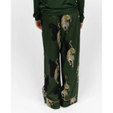 Cyberjammies Olive Womens Leopard Print Wide Leg Pyjama Bottoms