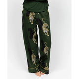 Cyberjammies Olive Womens Leopard Print Wide Leg Pyjama Bottoms