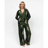 Cyberjammies Olive Womens Leopard Print Wide Leg Pyjama Bottoms
