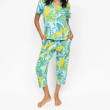 Cyberjammies Paige Pineapple Printed Jersey Cropped Pyjama Bottoms