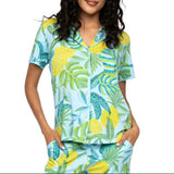 Cyberjammies Paige Womens Pineapple Printed Jersey Pyjama Top