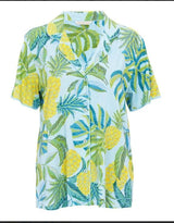 Cyberjammies Paige Womens Pineapple Printed Jersey Pyjama Top