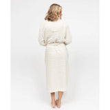Cyberjammies Striped Fleece Dressing Gown In Cream