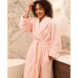 Cyberjammies Striped Fleece Dressing Gown In Pink