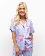 Cyberjammies Zoey Flamingo Print Pyjama Top