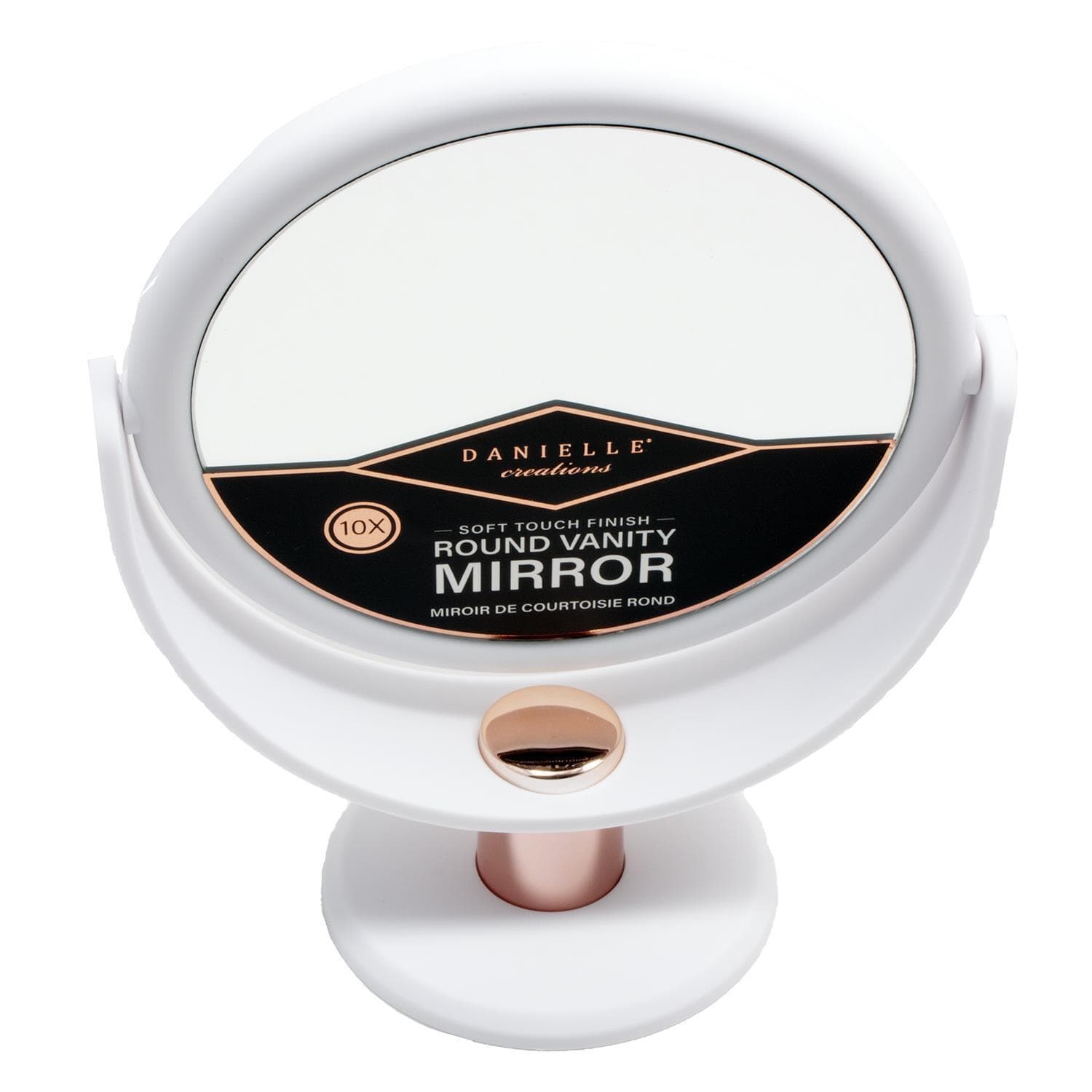 Danielle Creations Soft Touch Mirror x10 mag- White & Rose Gold