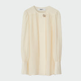 DAY Birger ét Mikkelsen Logan Cotton Silk Texture Blouse Vanilla Ice