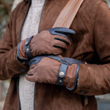 Dents - Crewkerne Men's Water-Resistant Thinsulate-Lined Imitation Deerskin Leather Gloves with Waxed Cotton