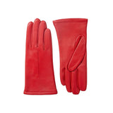 Dents Ginny Single-Point Lined Leather Gloves In Berry
