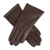 Dents Ginny Single-Point Lined Leather Gloves In Mocca