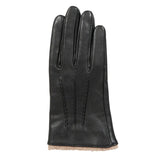 Dents - Lorraine Three-Point Wool Blend-Lined Leather Gloves with Knitted Cuffs In Black