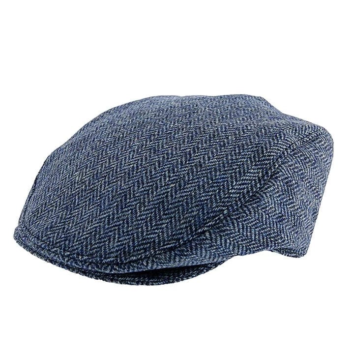 Dents Moons Herringbone Flat Cap Denim