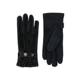Dents- Laura Three-Point Fleece-Lined Suede Gloves In Black