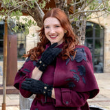 Dents- Laura Three-Point Fleece-Lined Suede Gloves In Black
