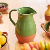 Dexam Sintra Glazed Terracotta Jug In Green